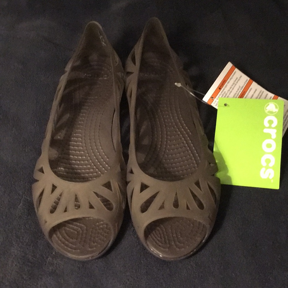 Peep toe Crocs size 7.
